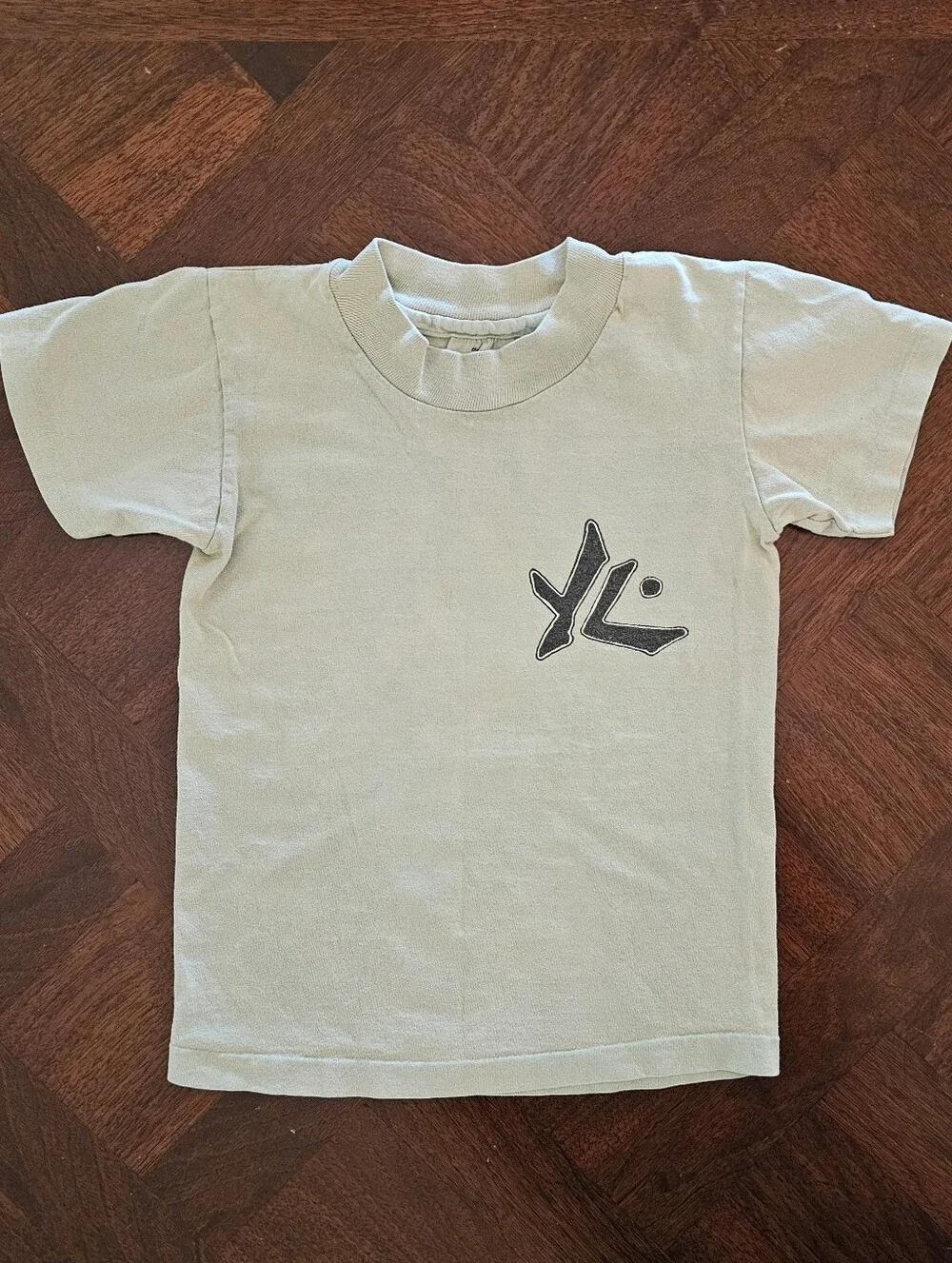 VTG 90s Rusty Surf Skate T-Shirt Youth S 6 Made in USA Single Stitch Faded Green